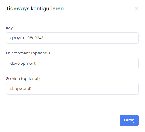 Tideways Instance Settings